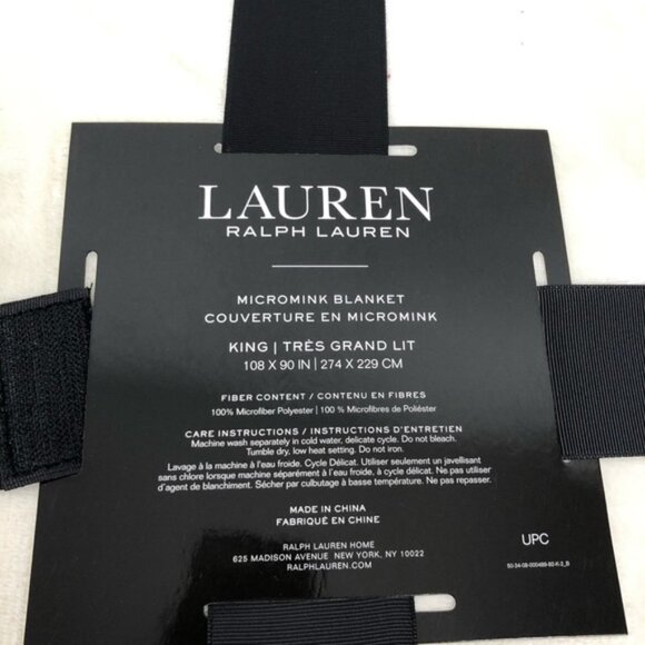 NEW Ralph Lauren Micromink KING Blanket - Picture 4 of 6
